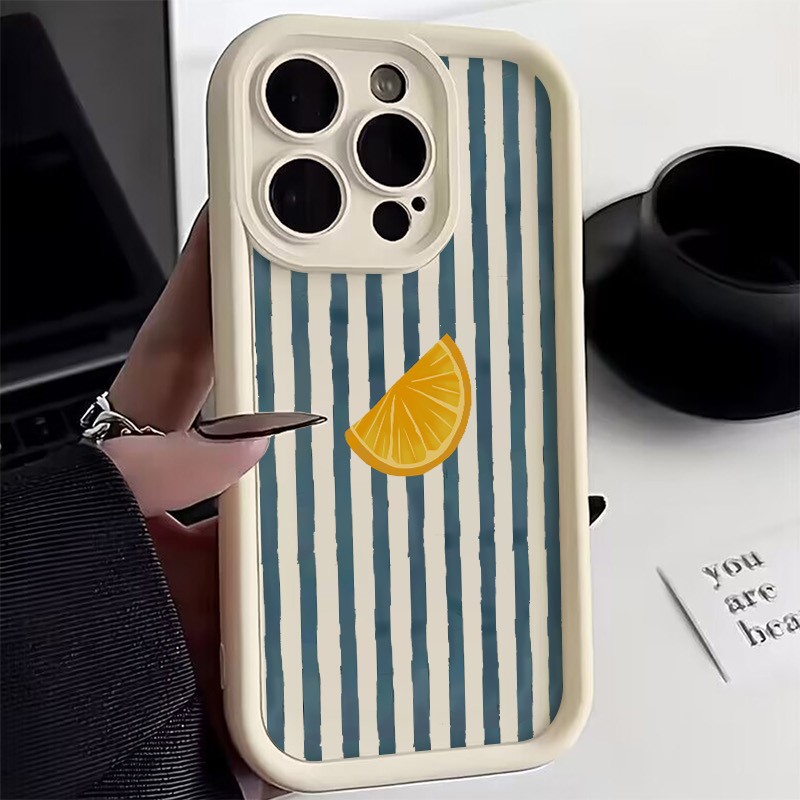 Xiaomi Phone Accessories - Gestreifte Zitronenscheiben-Muster-Handyhülle für Xiaomi Redmi Note