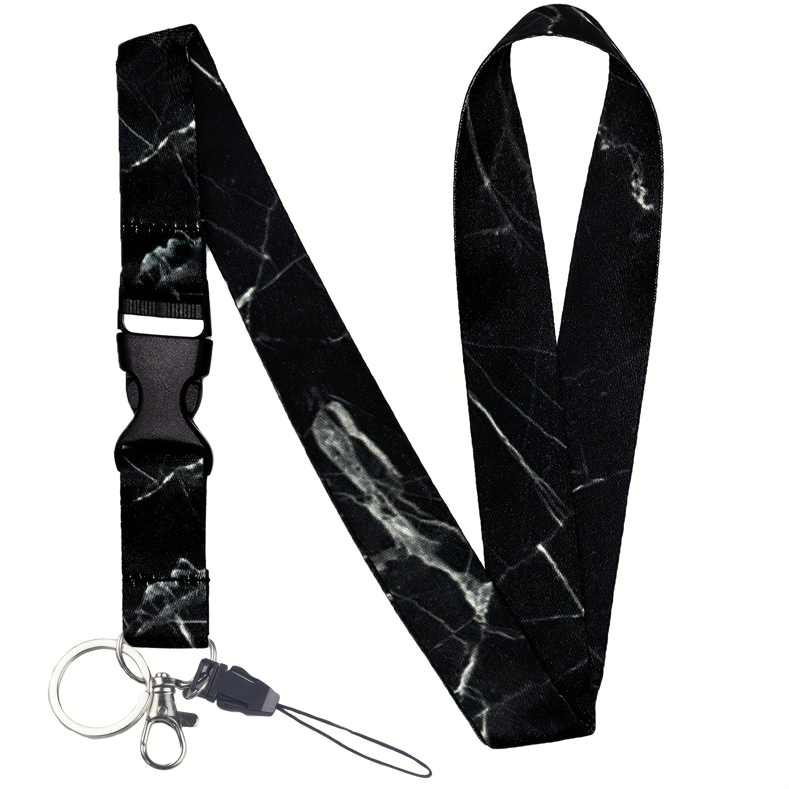 Neck Hanging Phone Holder - Handy-Lanyard, modisch, schwarze Marmor-Schnalle, Umhängeband, Schlüsselanhänger,