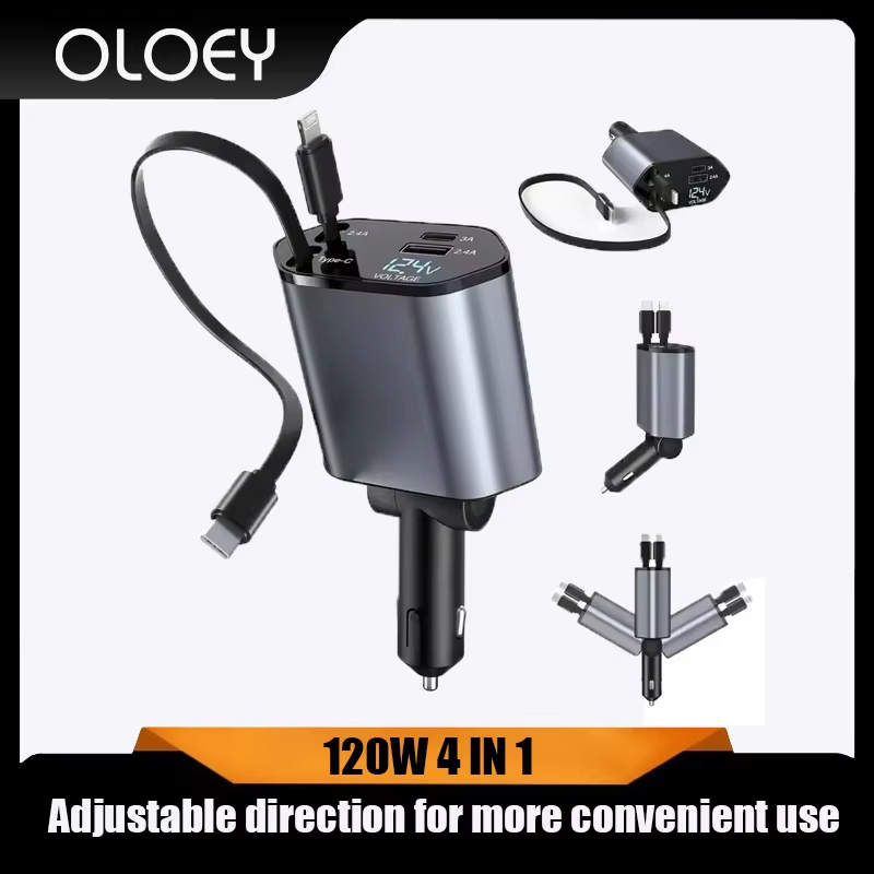 Fast Charging Cable - 120w 4 in 1 einziehbares Auto