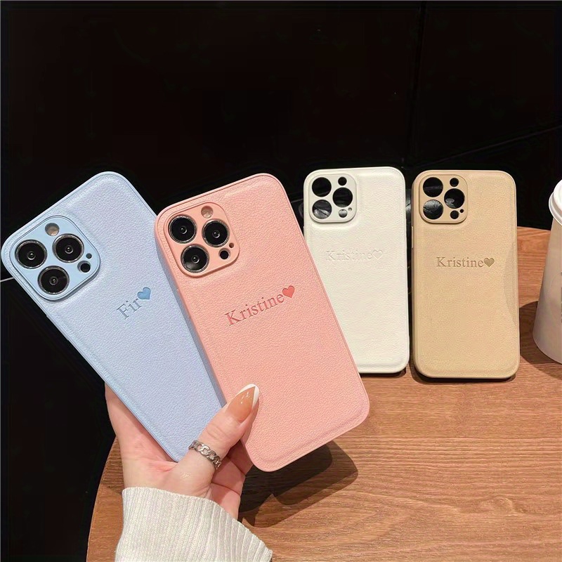 Phone Accessories Names - Personalisieren Sie die individuelle DIY-Anfangsname-Leder-Soft-Hülle für