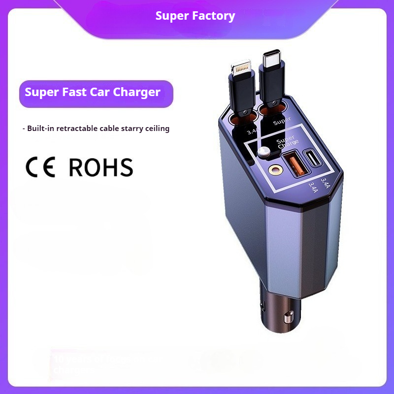 120W Autoladegerät mit Telesko – Fast Charging Cable Bewertung und Preis