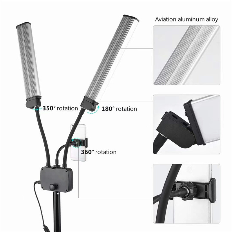 45w LED Video Licht Doppel arm – Led Strip Selfie Bewertung und Preis