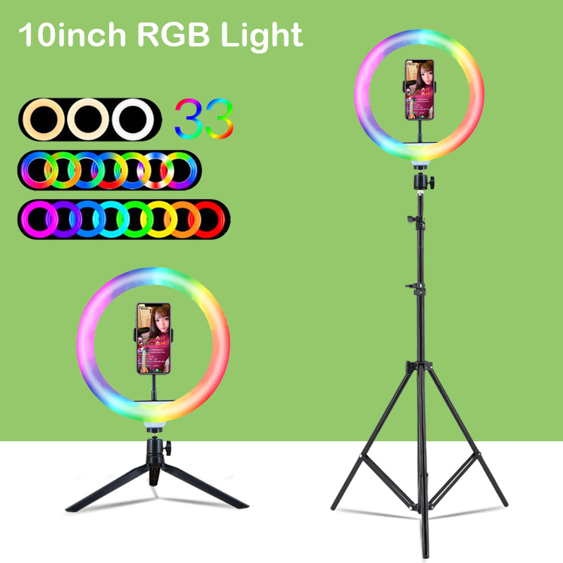 10 Zoll (26 cm) RGB-Ringlicht  – Selfie Stick Tripod Bewertung und Preis