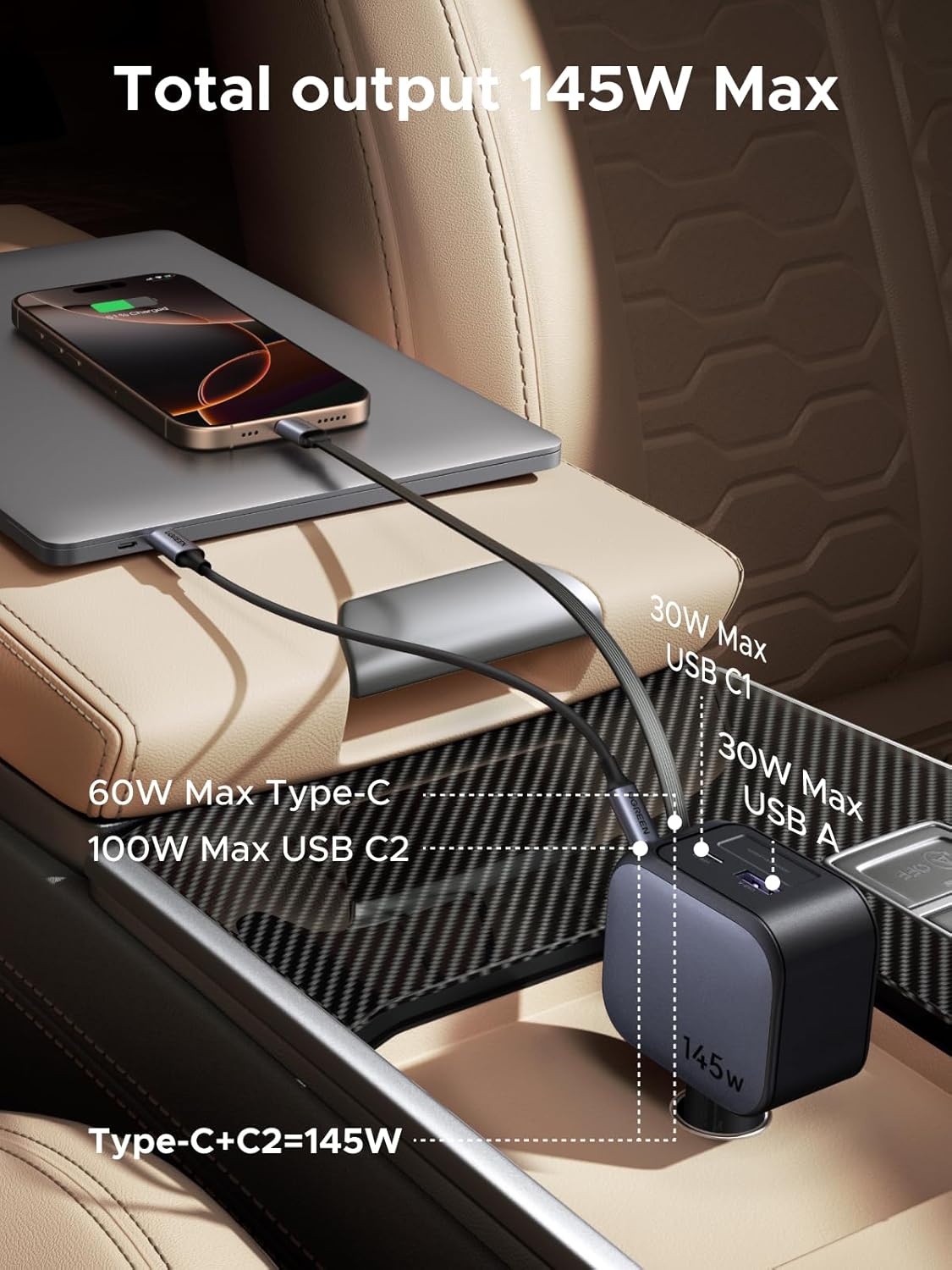 UGREEN 145W 3C1A einziehbares  – Fast Charging Cable Bewertung und Preis
