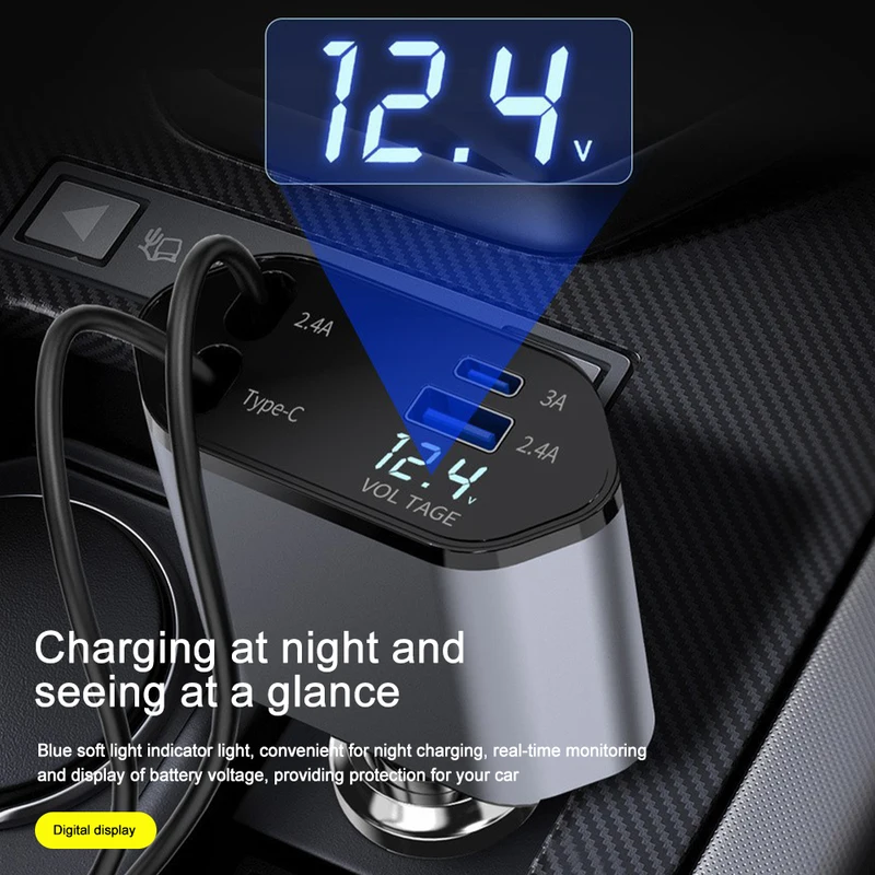 120w 4 in 1 einziehbares Auto  – Fast Charging Cable Bewertung und Preis
