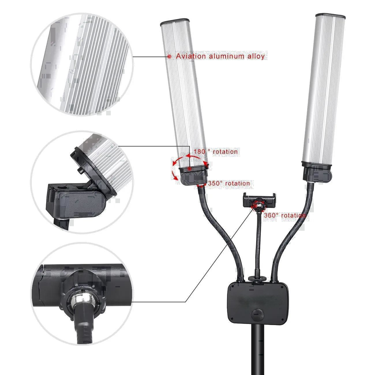 45 W Doppelarm-Füllringlicht m – Led Strip Selfie Bewertung und Preis