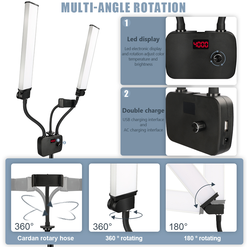 Doppelarm-LED-Fotostudio-Beleu – Led Strip Selfie Bewertung und Preis